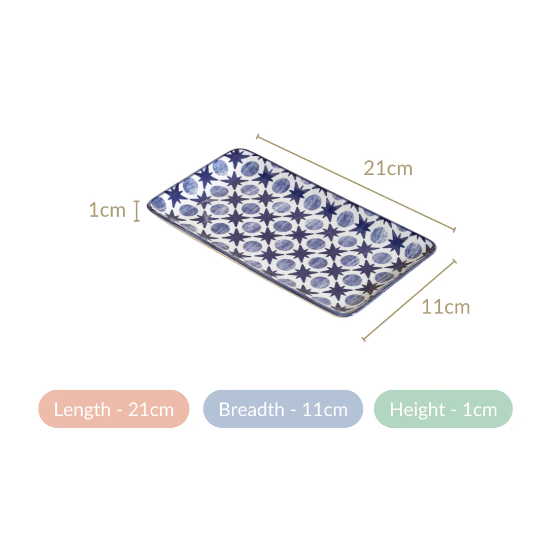 Abstract Design Ceramic Platters Set Of 4 8x4 Inch - Image 6