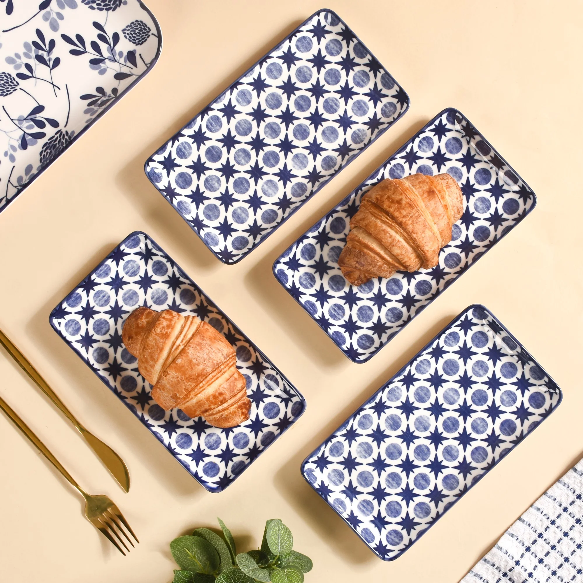 Abstract Design Ceramic Platters Set Of 4 8x4 Inch - Image 7