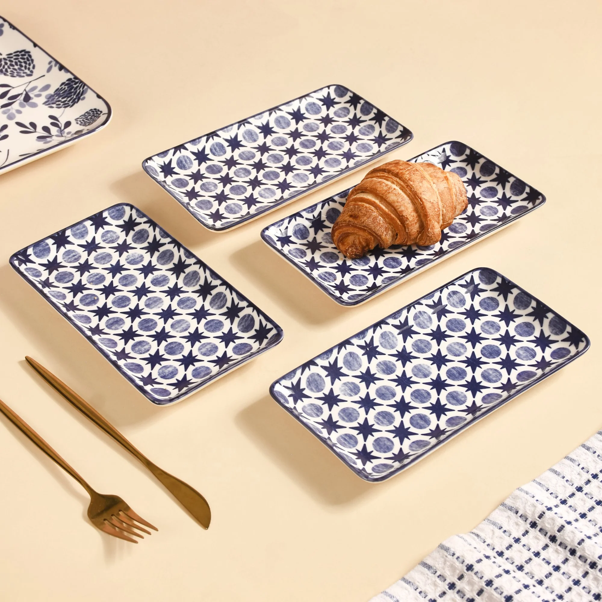 Abstract Design Ceramic Platters Set Of 4 8x4 Inch - Image 9