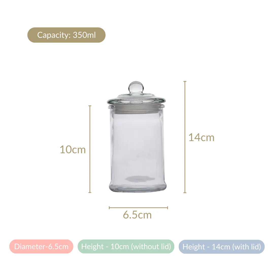 Airtight Glass Kitchen Jar Set Of 6 350ml - Image 6