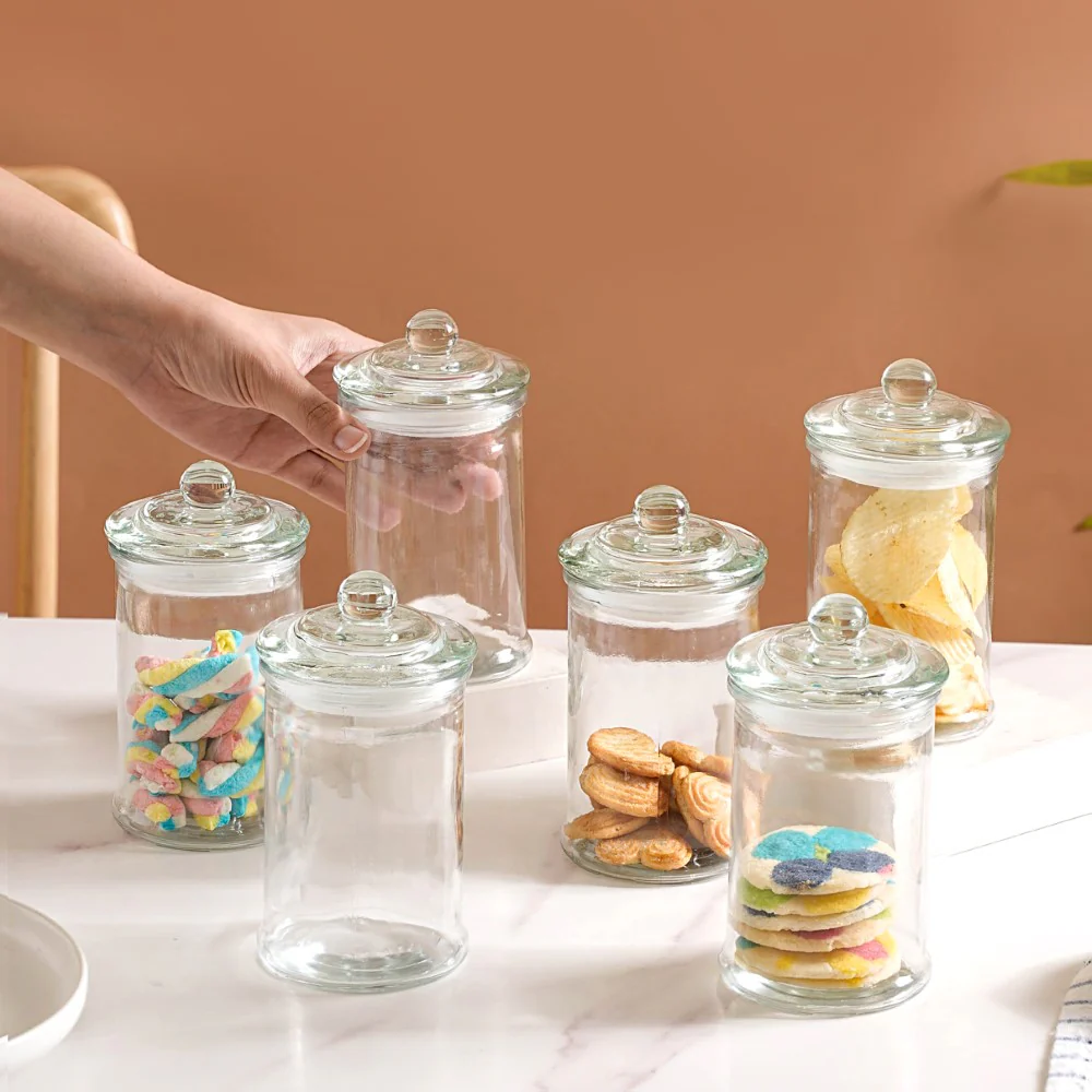 Airtight Glass Kitchen Jar Set Of 6 350ml - Image 7