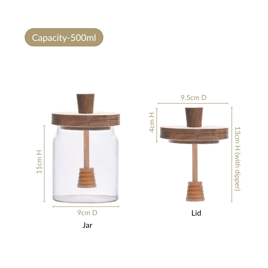 Airtight Lid Glass Honey Jar 500ml - Image 3