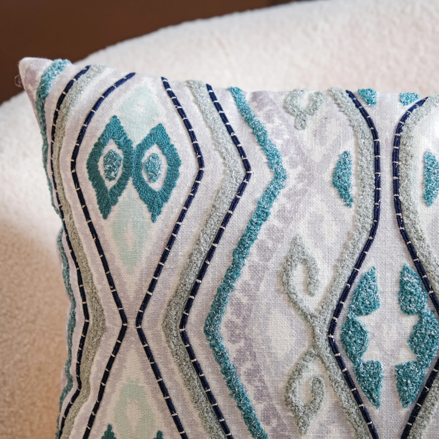 Aztec Embroidery Couch Cushion Cover 20x14 Inch - Image 3