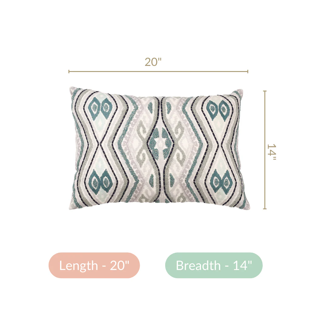 Aztec Embroidery Couch Cushion Cover 20x14 Inch - Image 5