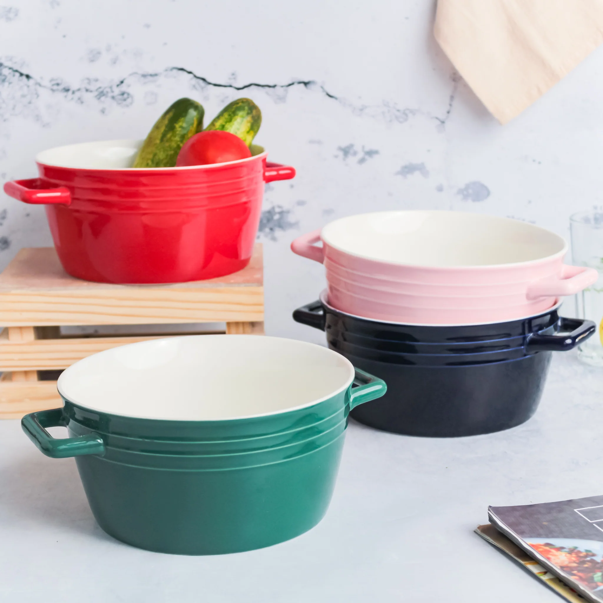 Ceramic Soup Bowl with Handles - Image 10