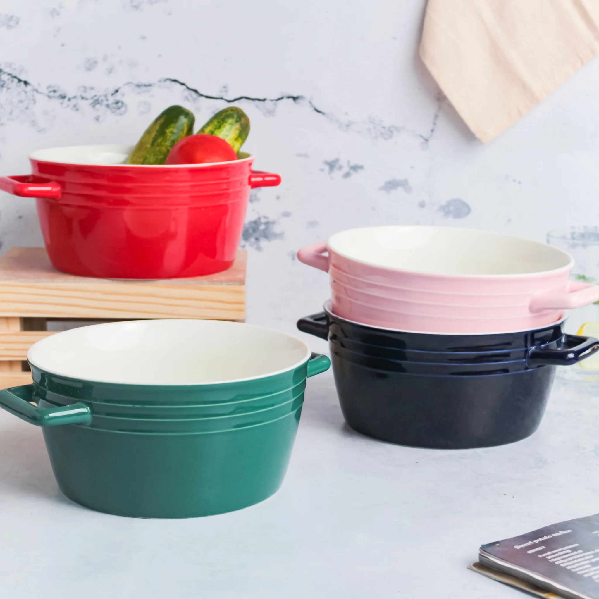 Ceramic Soup Bowl with Handles - Image 11