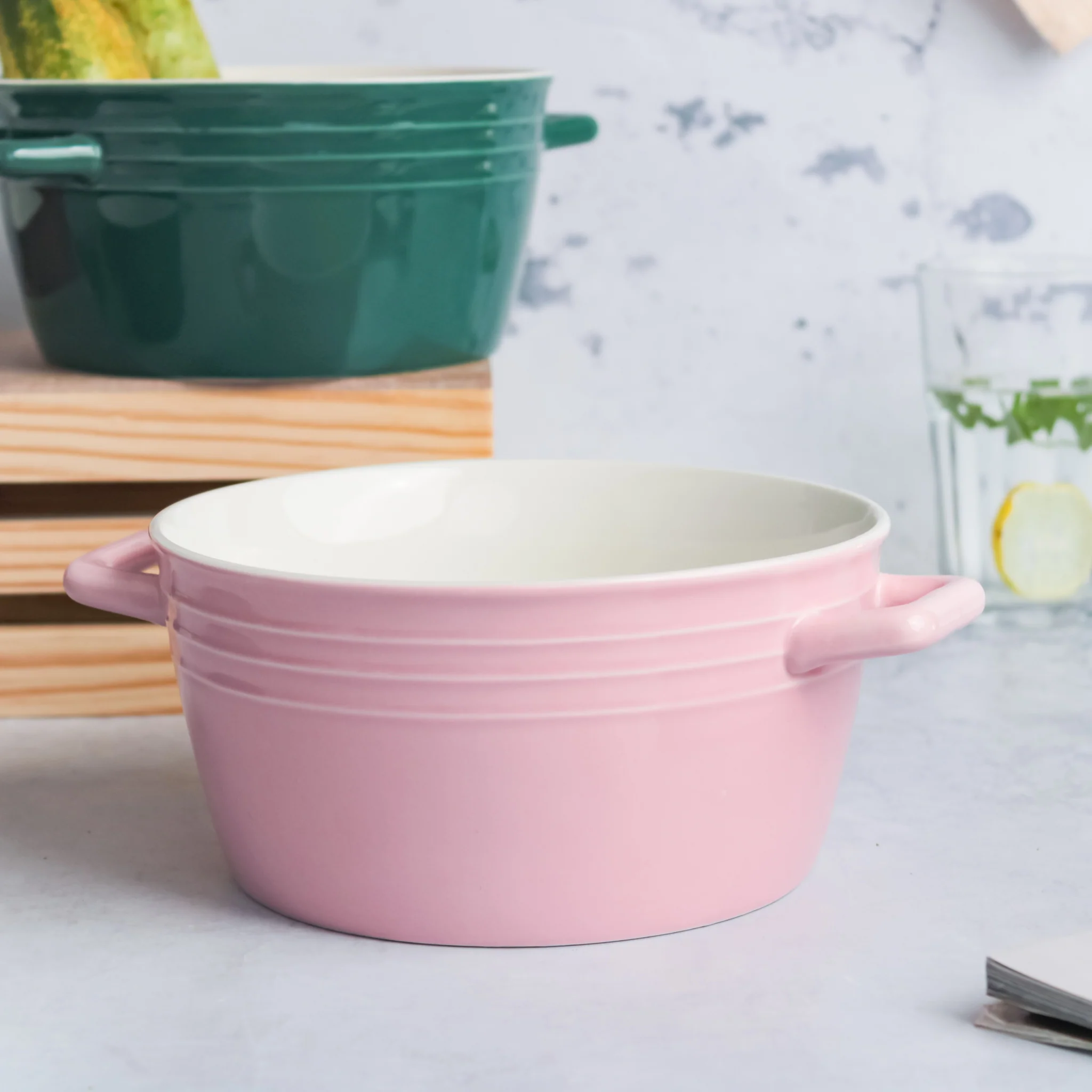 Ceramic Soup Bowl with Handles - Image 14