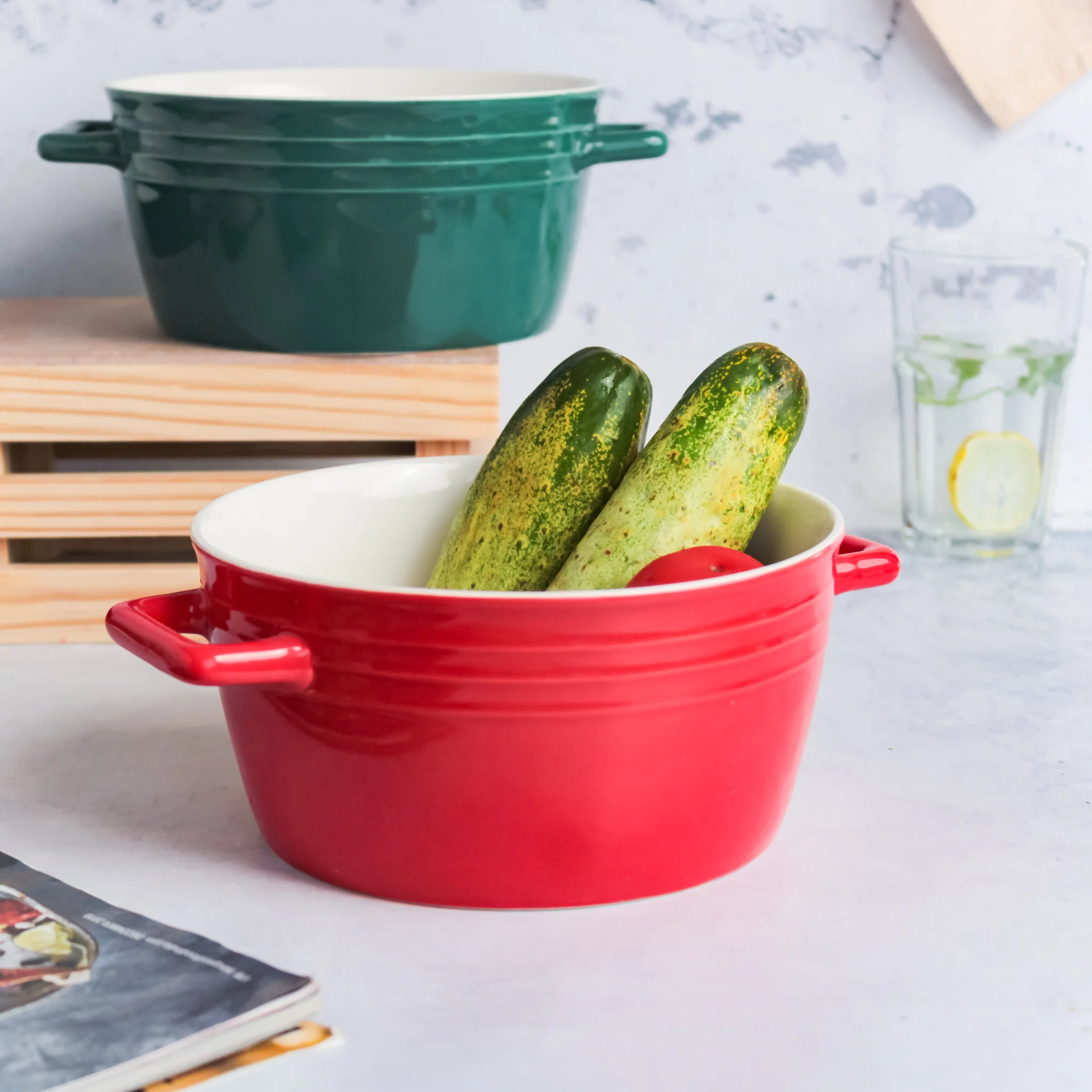 Ceramic Soup Bowl with Handles - Image 17