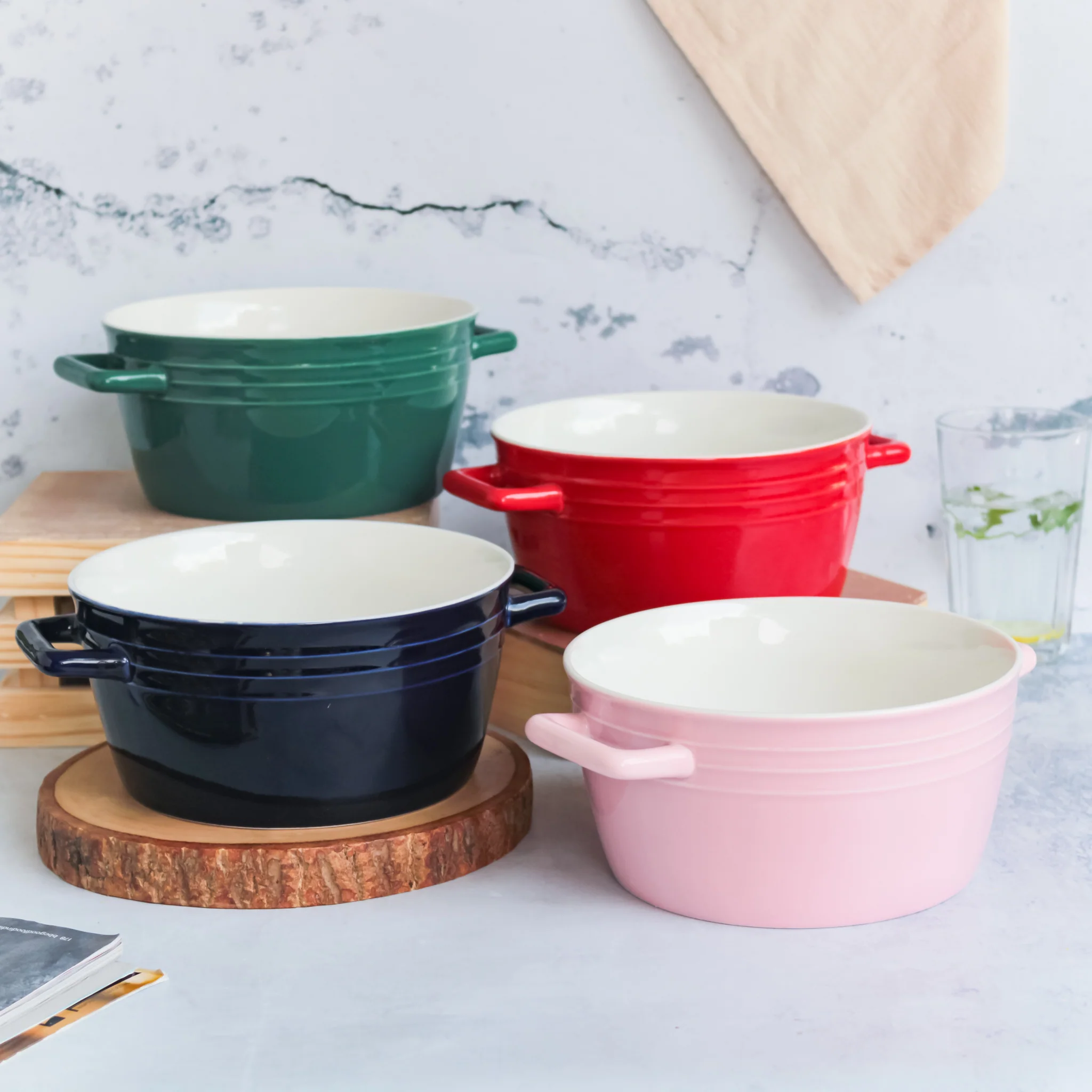 Ceramic Soup Bowl with Handles - Image 4