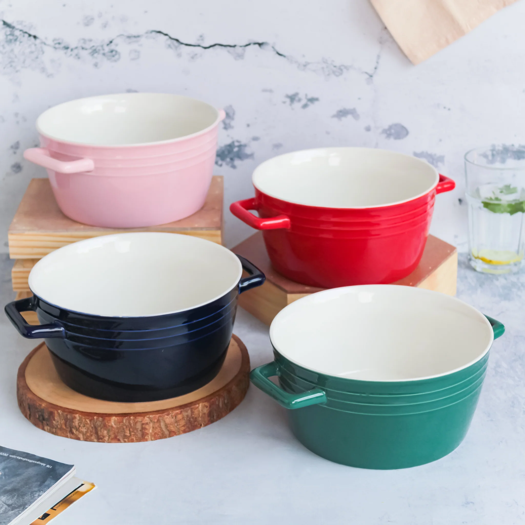 Ceramic Soup Bowl with Handles - Image 5