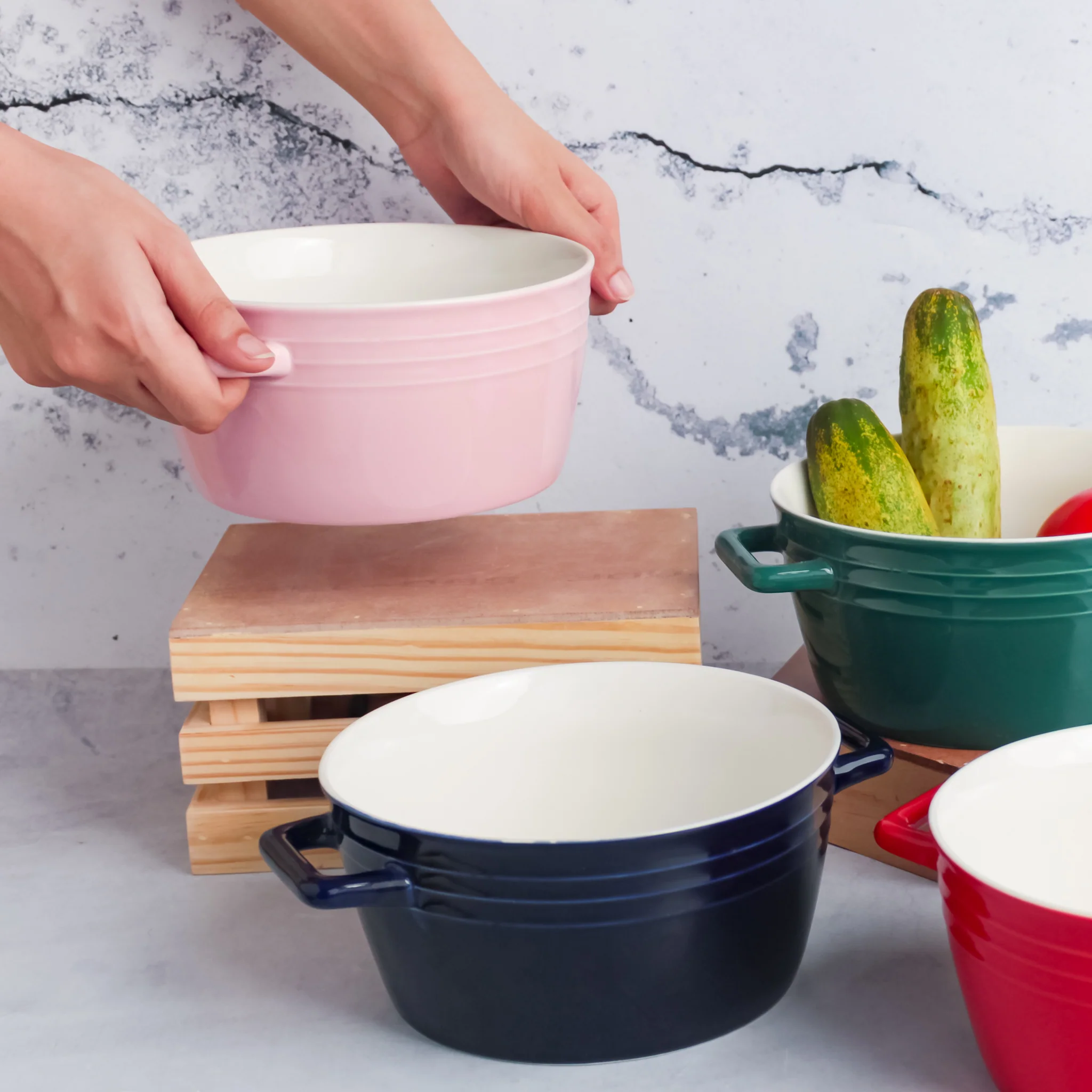 Ceramic Soup Bowl with Handles - Image 7