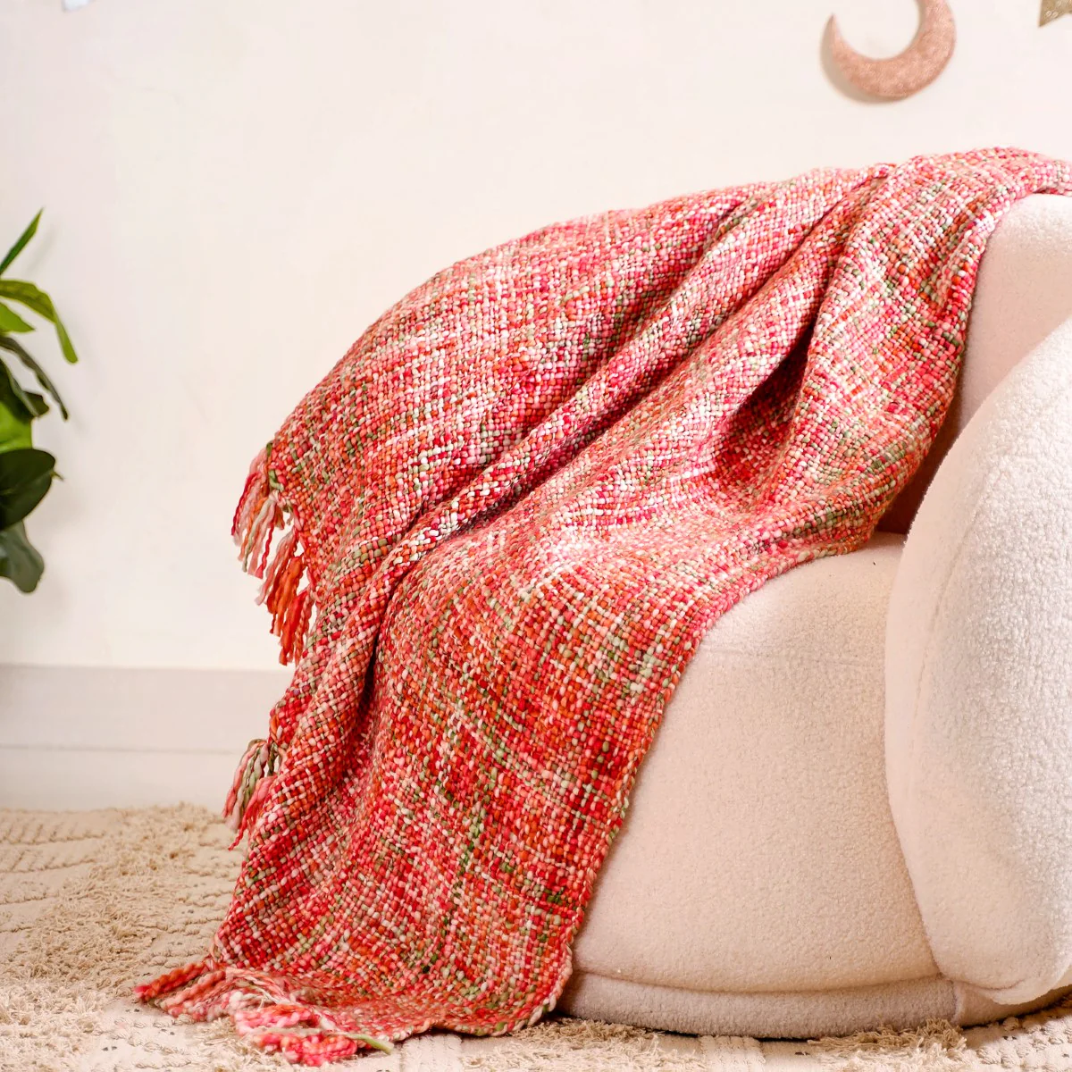 Chunky Knit Sofa Throw Multicolour - Image 3