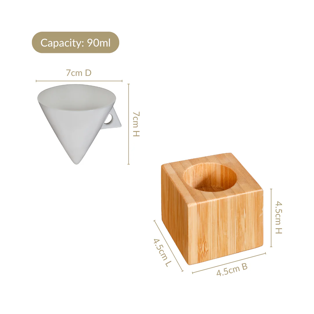 Conical Espresso Cup With Stand Set Of 6 90ml - Image 4