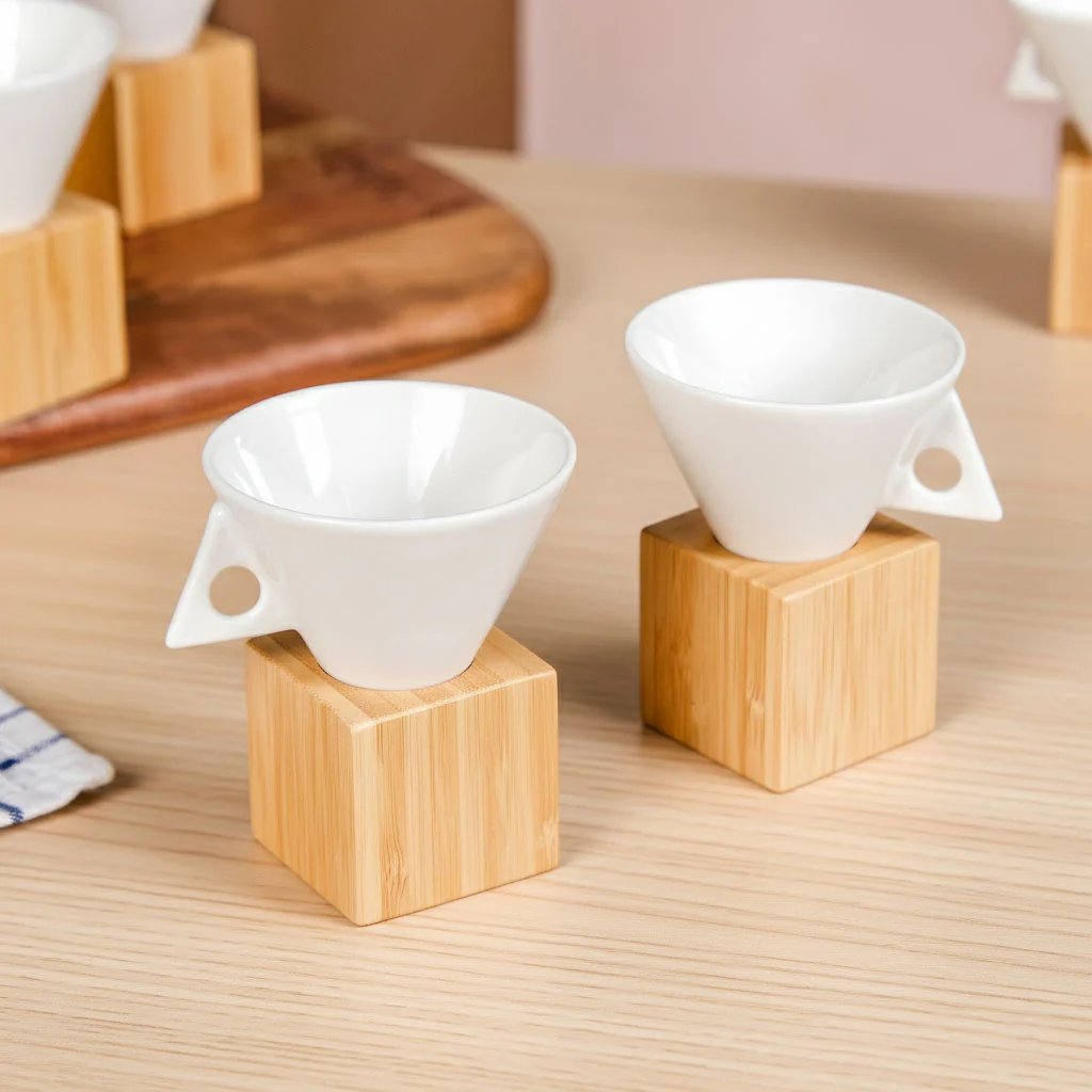 Conical Espresso Cup With Stand Set Of 6 90ml - Image 6