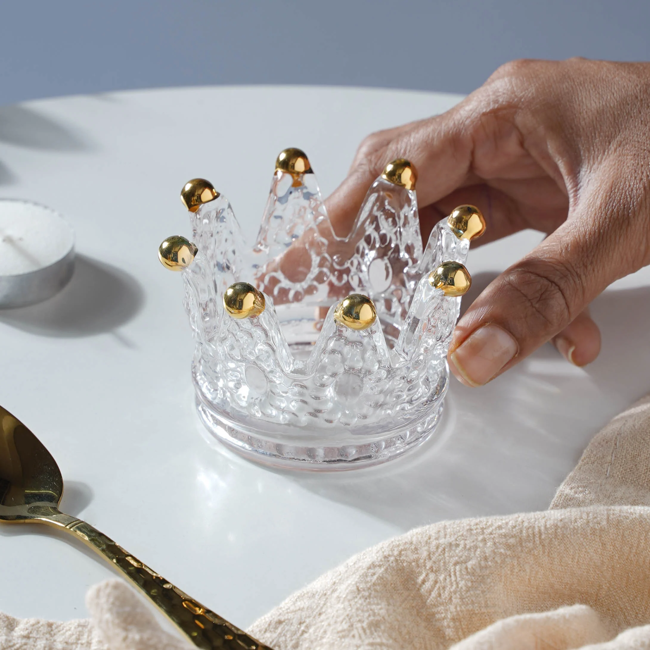 Crystal Glass Decor Accent Set of 2 - Image 3