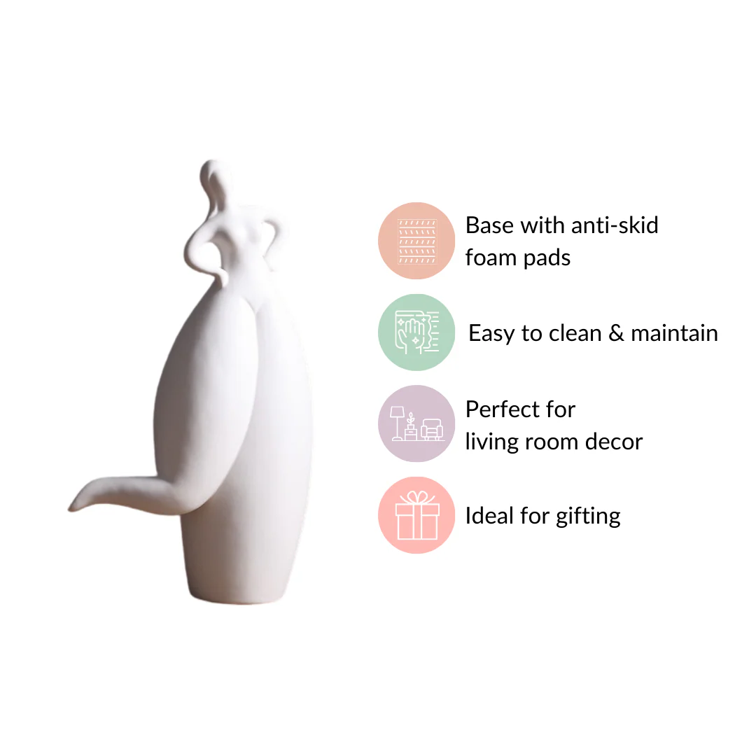 Dancing Girl Akimbo Ceramic Showpiece - Image 5