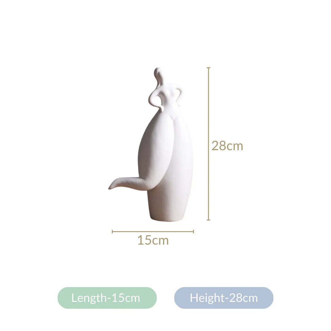 Dancing Girl Akimbo Ceramic Showpiece - Image 6