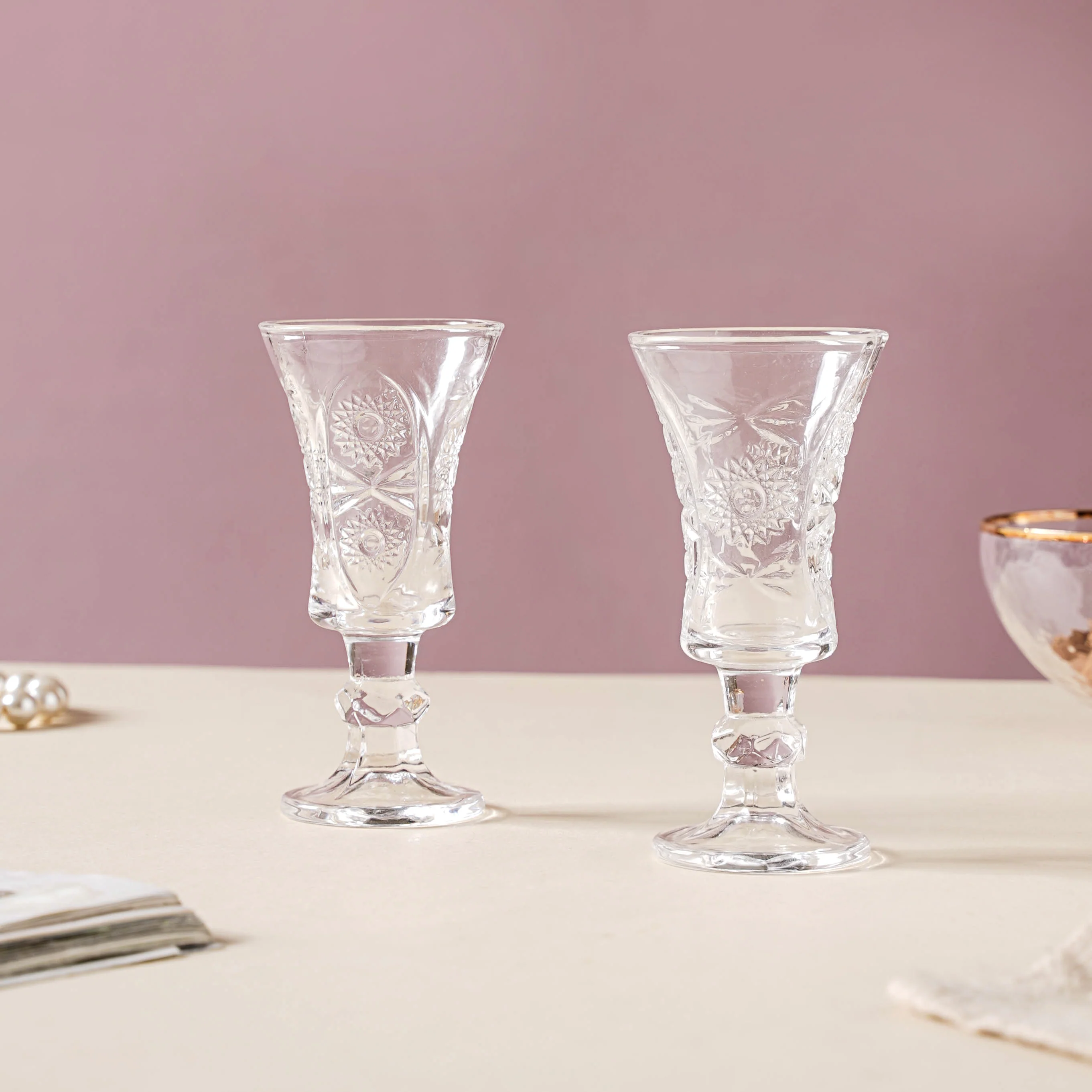 Designed Small Stemmed Glass Set of 2 - Image 3