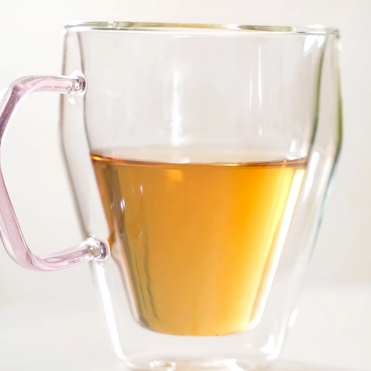 Double Wall Glass Coffee Mug With Pink Handle Set Of 2 250ml - Image 7