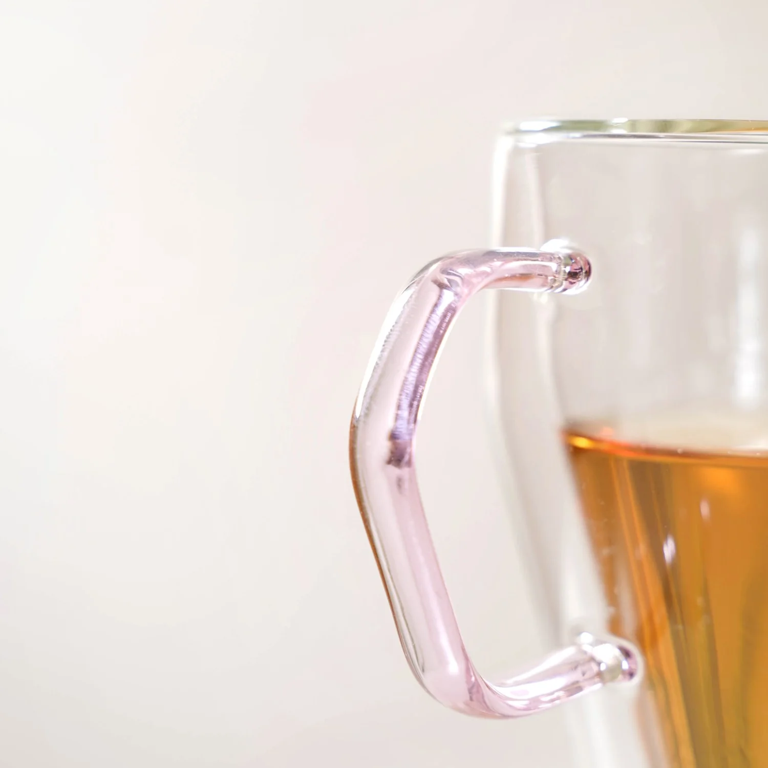 Double Wall Glass Coffee Mug With Pink Handle Set Of 2 250ml - Image 8