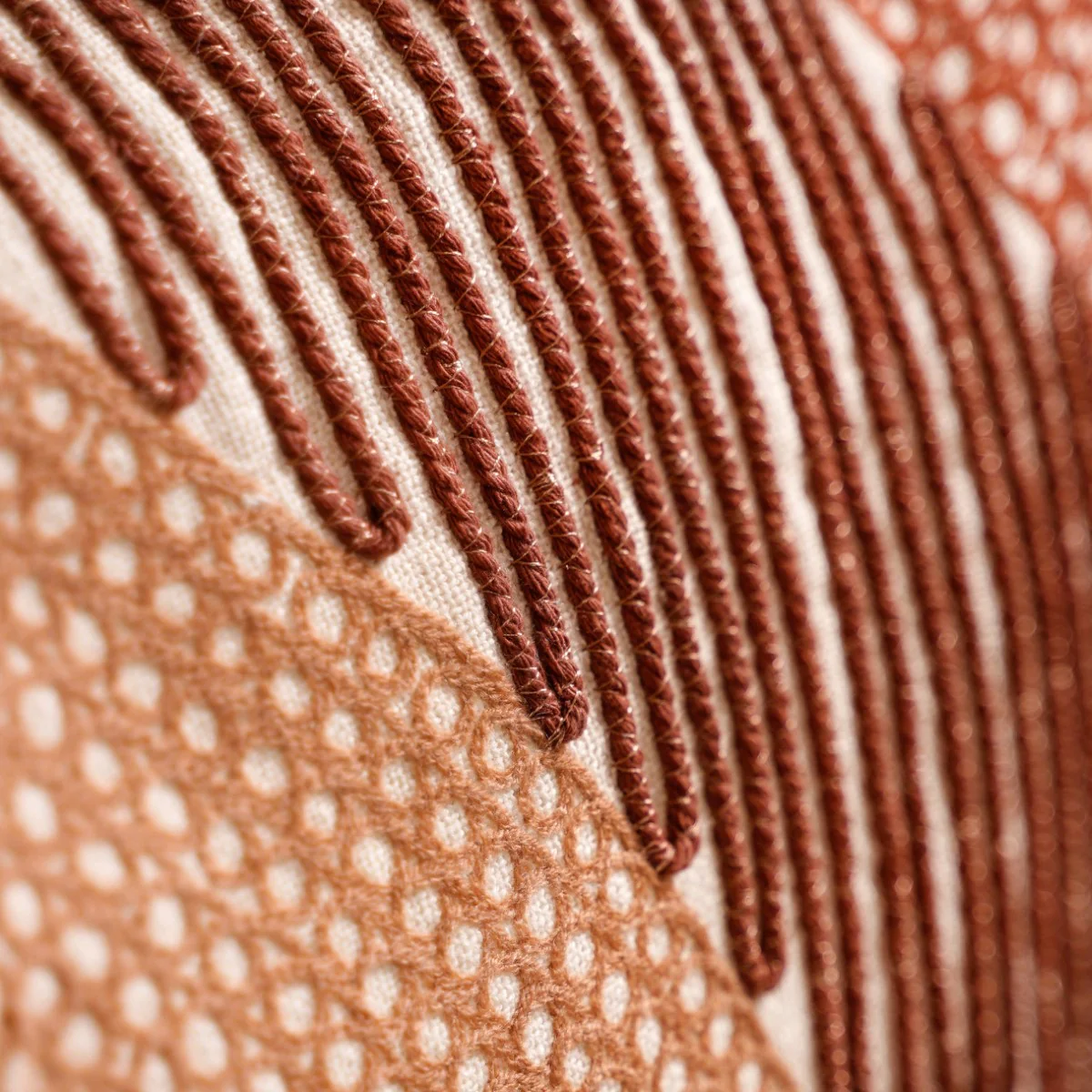 Earthy Embellished Applique Cushion Cover 20x14 Inch - Image 8