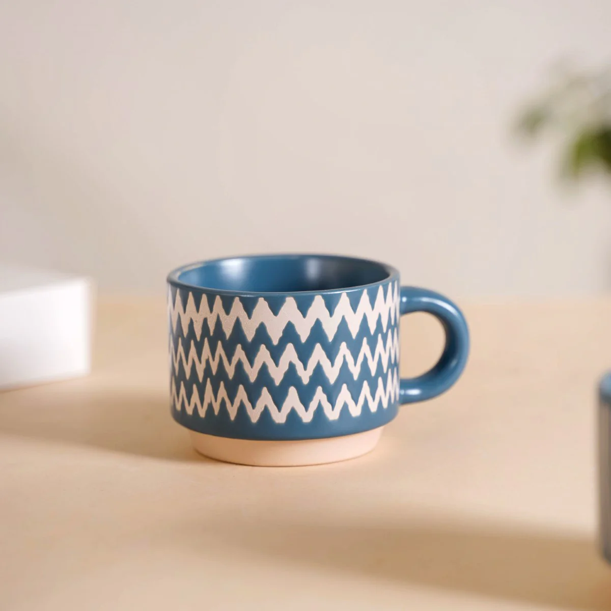 Eclectic Stackable Cups Set Of 4 With Stand Blue 100ml - Image 10