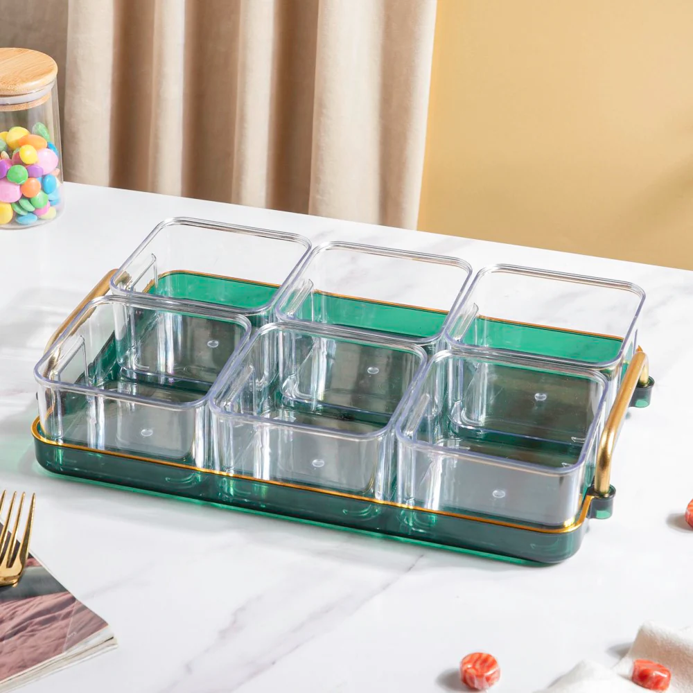 Emerald Charm Tray And Bowl Set Of 7 - Image 4