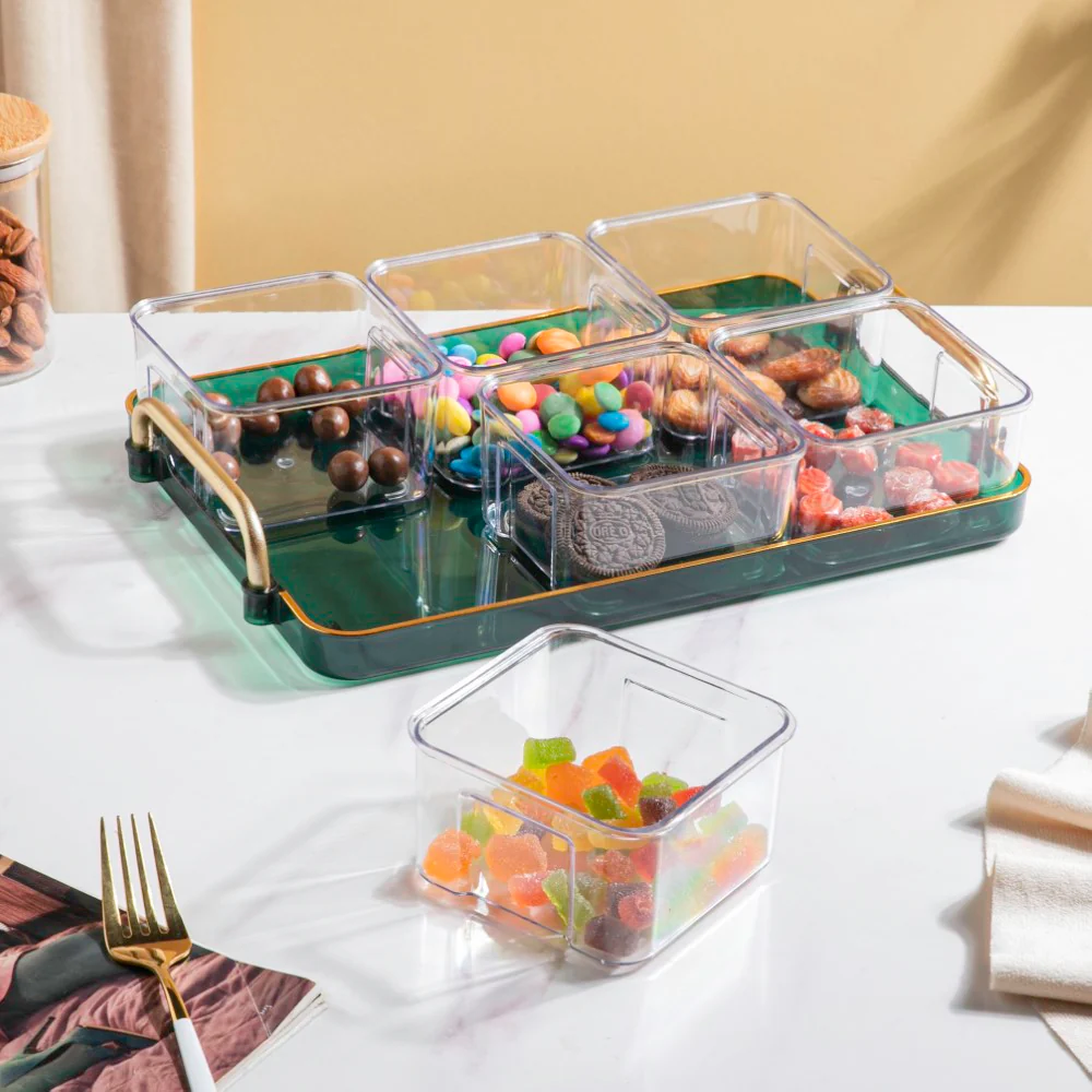 Emerald Charm Tray And Bowl Set Of 7 - Image 6