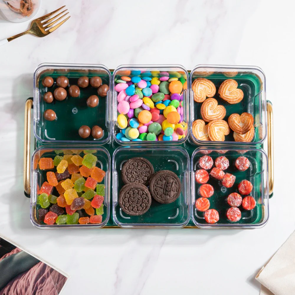 Emerald Charm Tray And Bowl Set Of 7 - Image 9