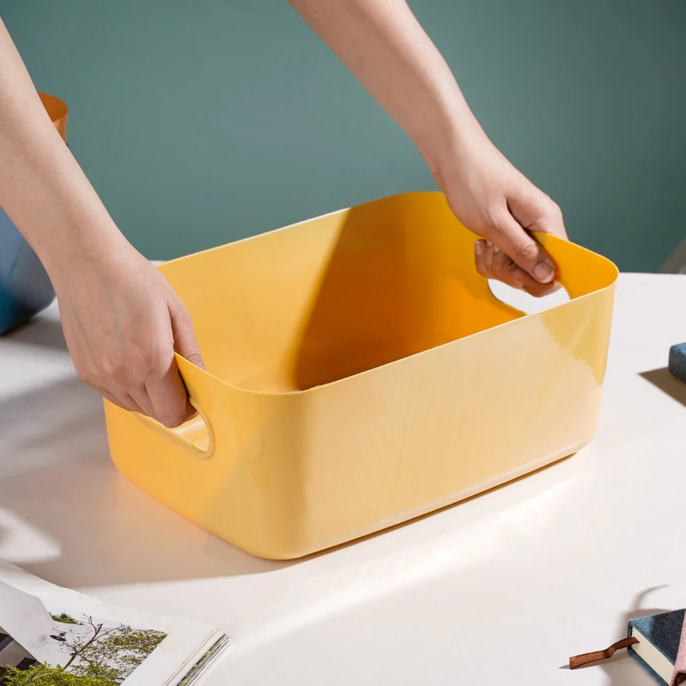 Essentials Storage Basket Yellow Set Of 2 11 Inch - Image 3