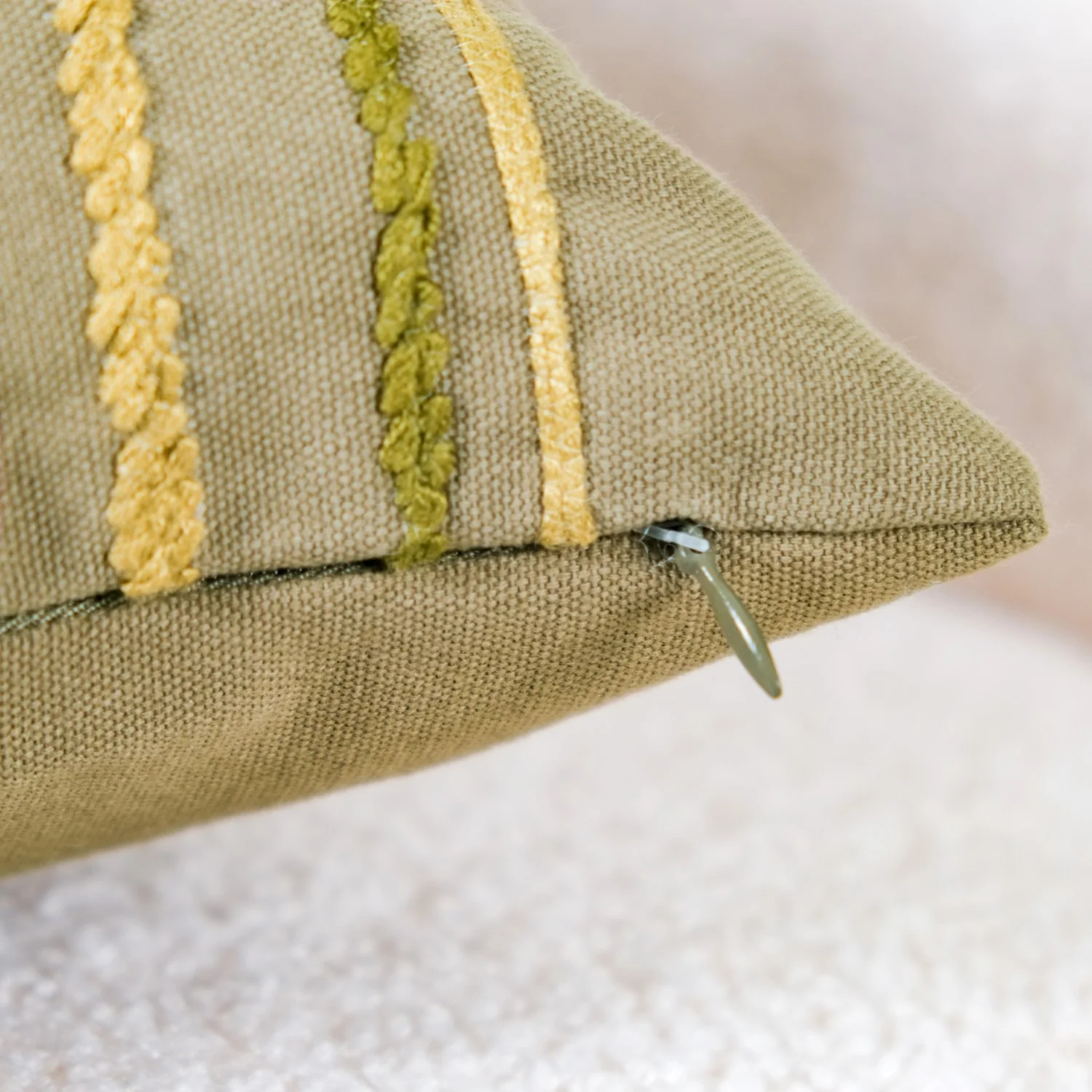 Floral Garden 3D Embroidery Linen Cushion Cover 16x16 Inch - Image 6