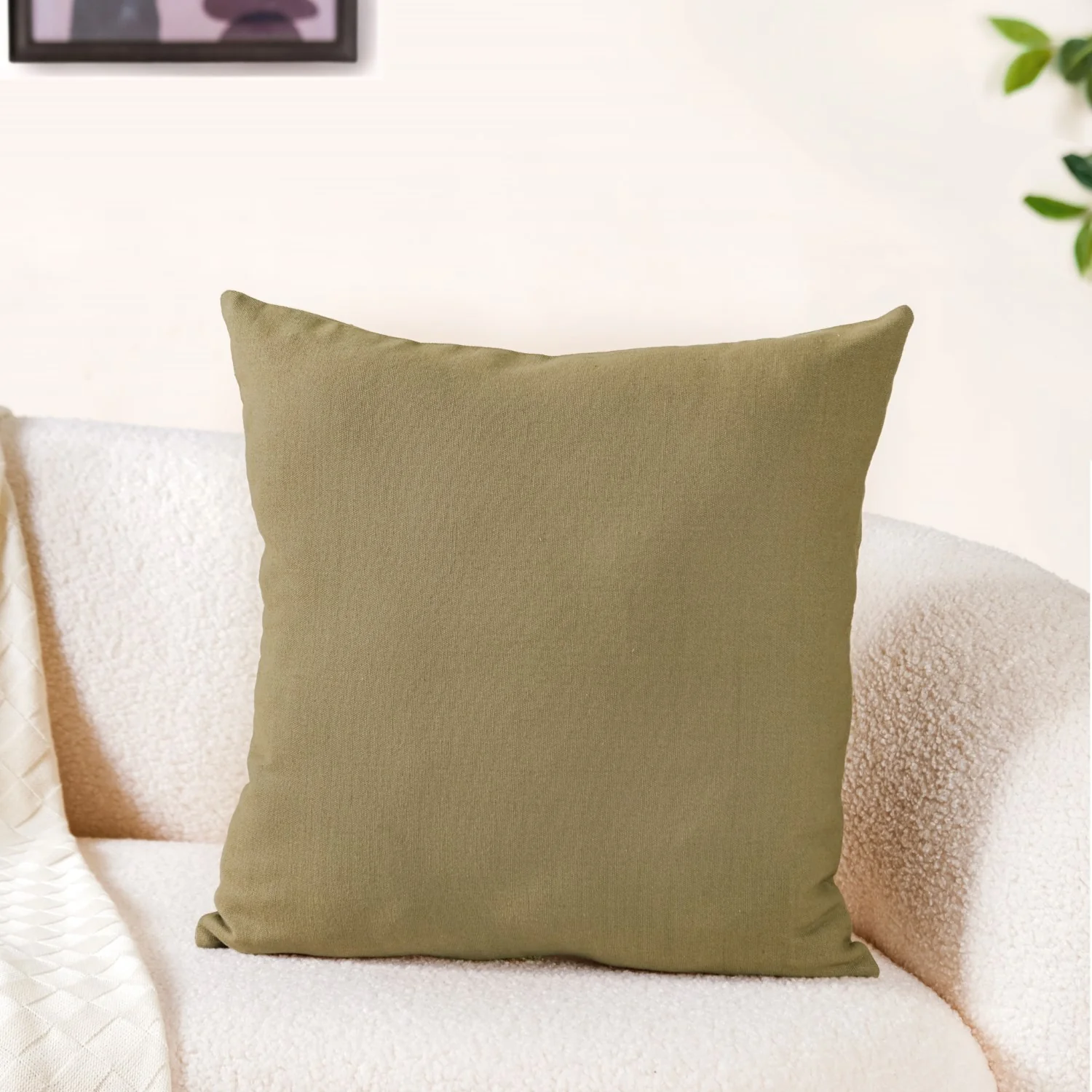 Floral Garden 3D Embroidery Linen Cushion Cover 16x16 Inch - Image 7