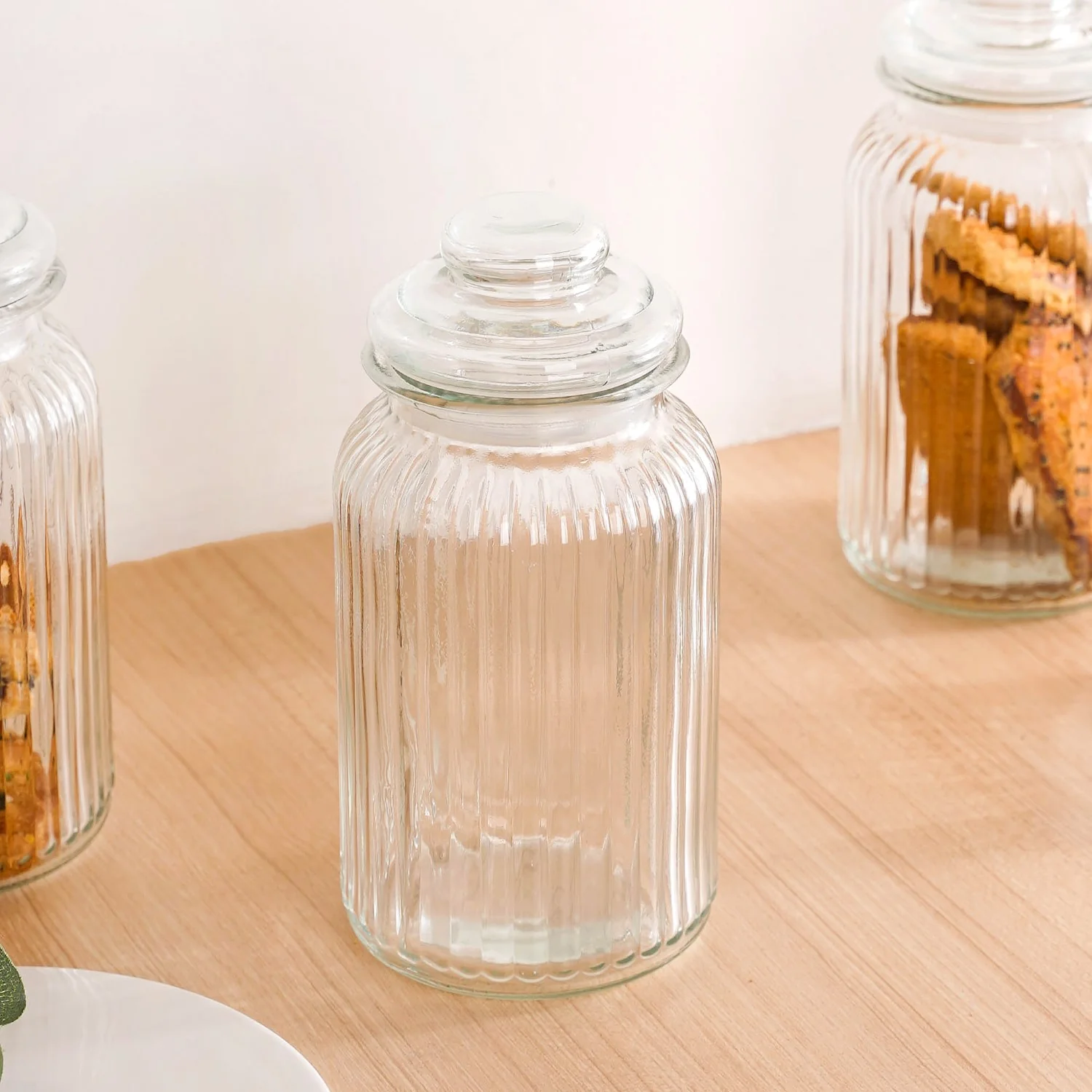 Glass Storage Jar With Lid Set Of 4 1 Litre - Image 8