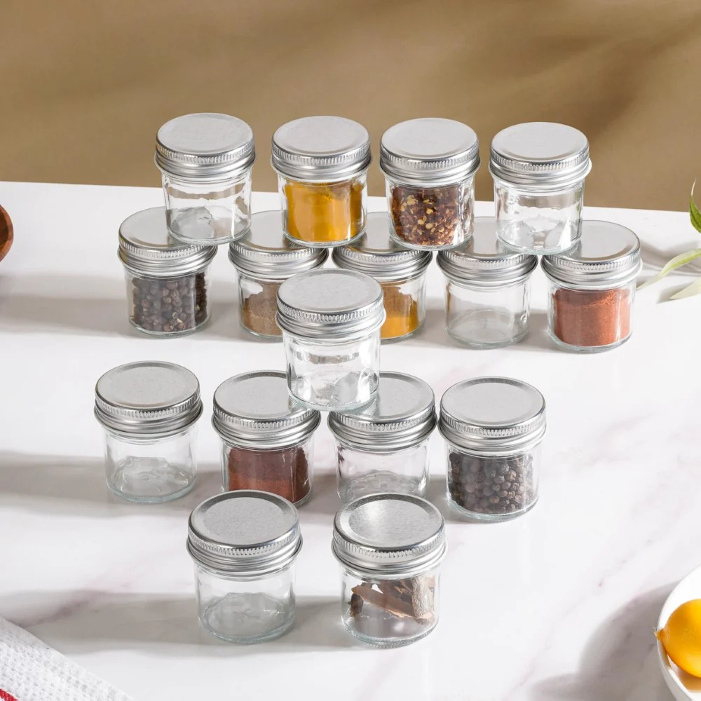Glass Storage Jars With Lid Set Of 16 50ml - Image 3