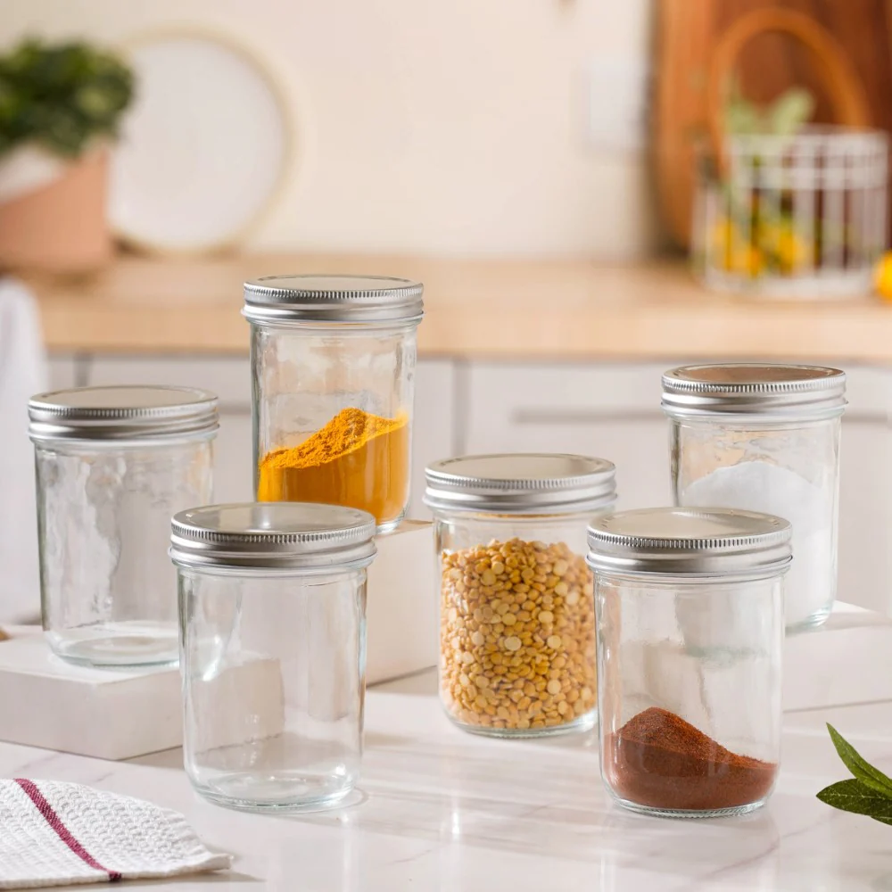 Glass Storage Jars With Lid Set Of 6 Large 400ml - Image 12