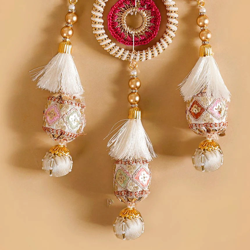 Gold Crochet Door Hangings Set Of 2 - Image 4