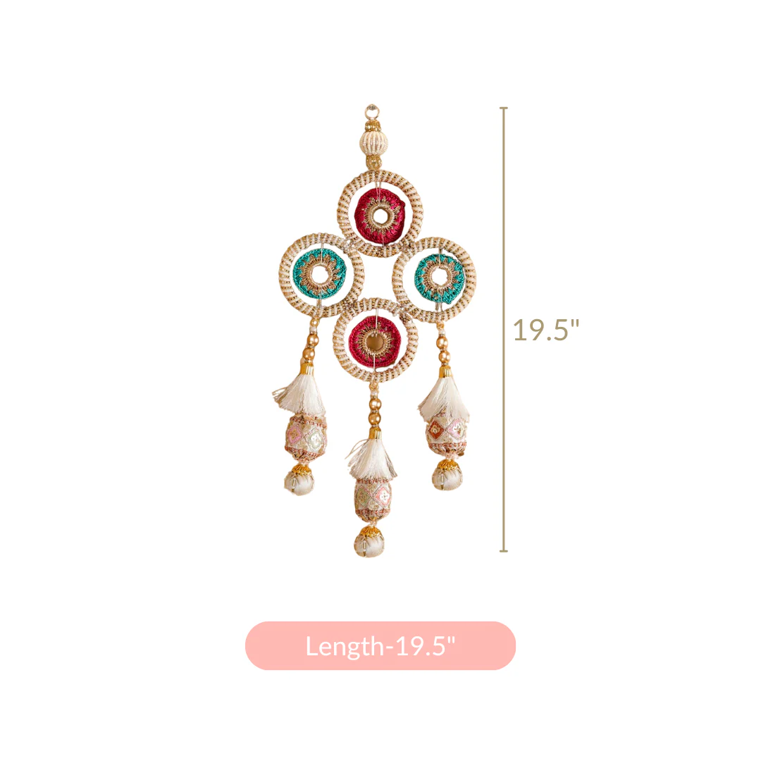 Gold Crochet Door Hangings Set Of 2 - Image 6