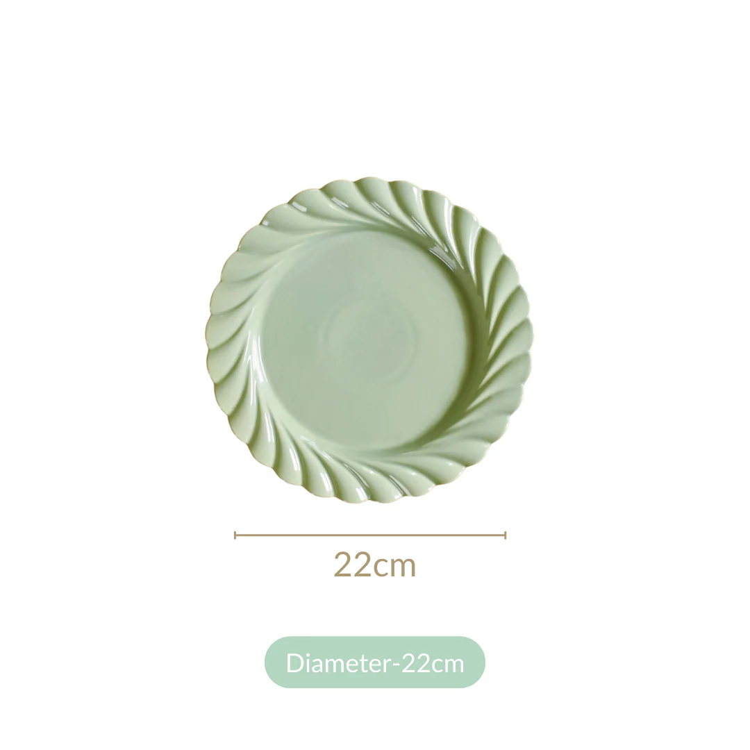 Green Snack Plates Set Of 4 Lao Luxury 9 Inch - Image 6