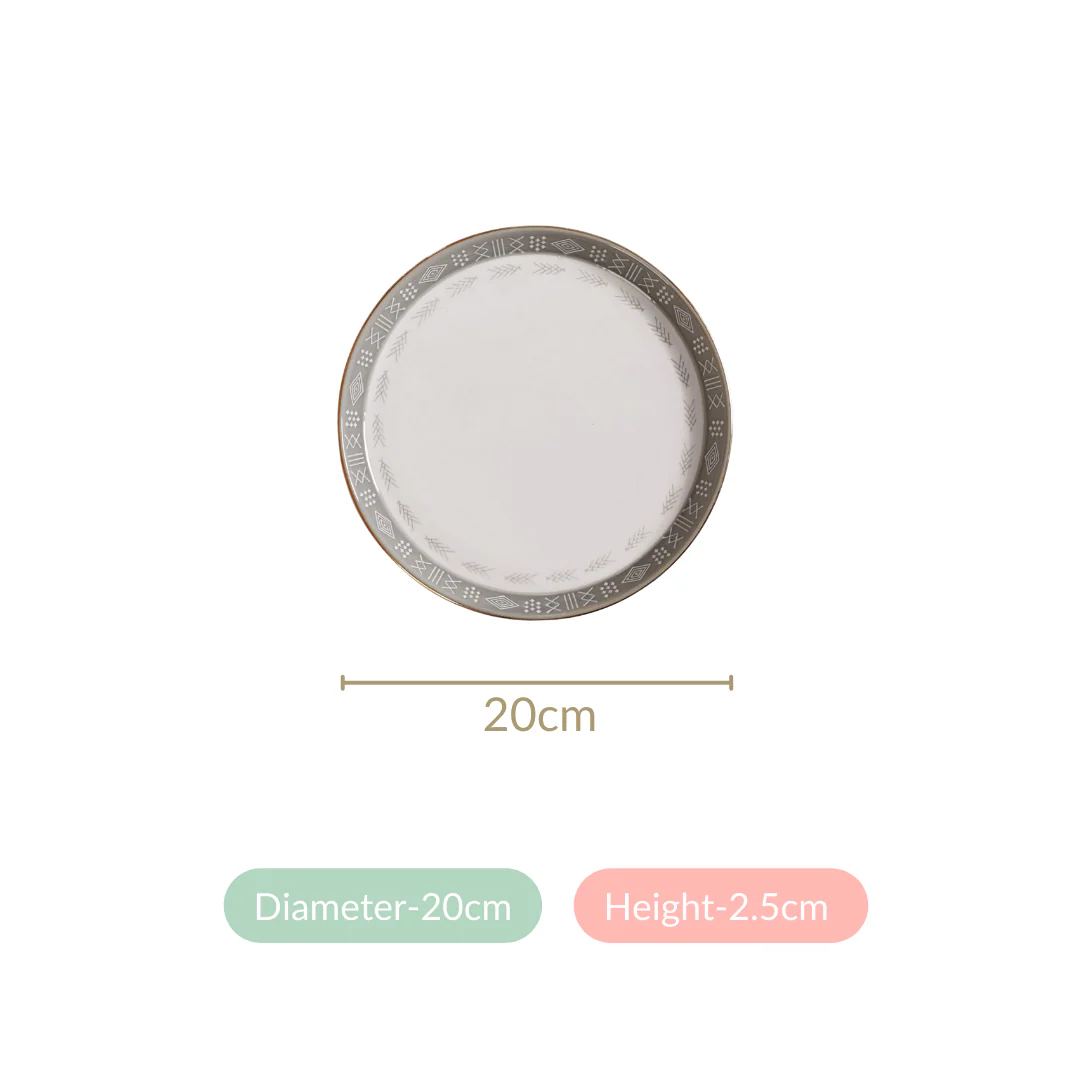 Grey Azo Set Of 4 Snack Plates 8 Inch - Image 5