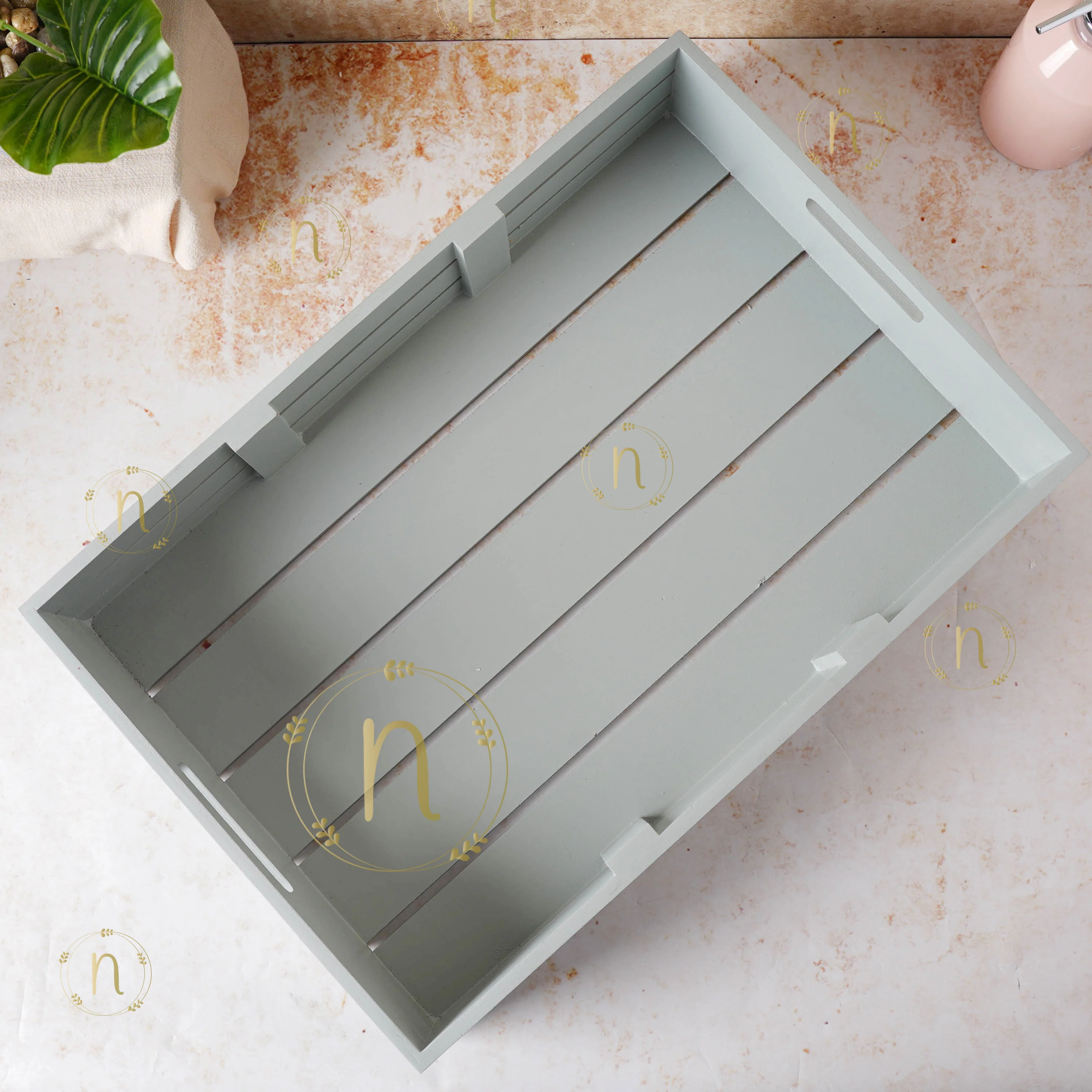 Grey Wooden Crate - Image 3