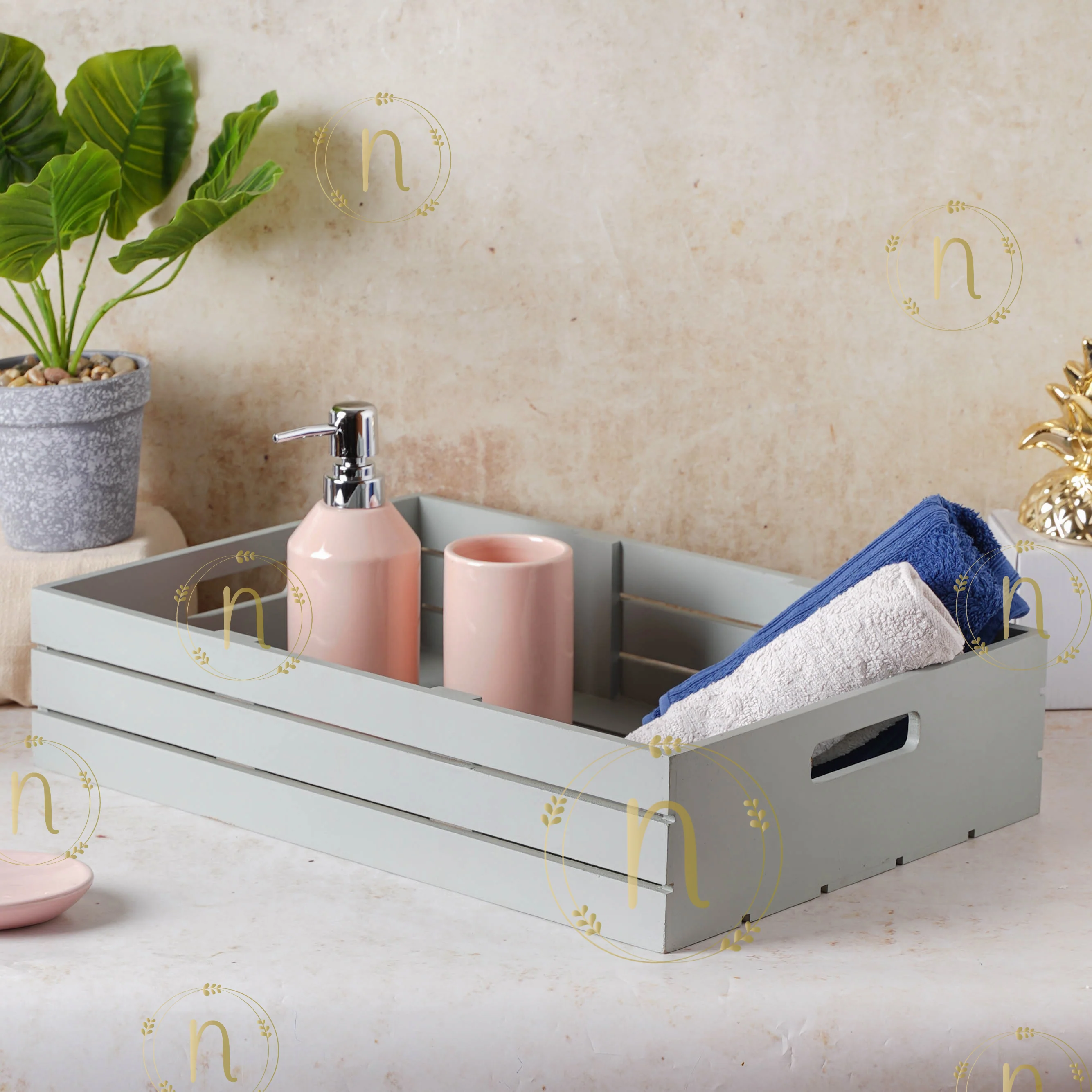 Grey Wooden Crate - Image 5