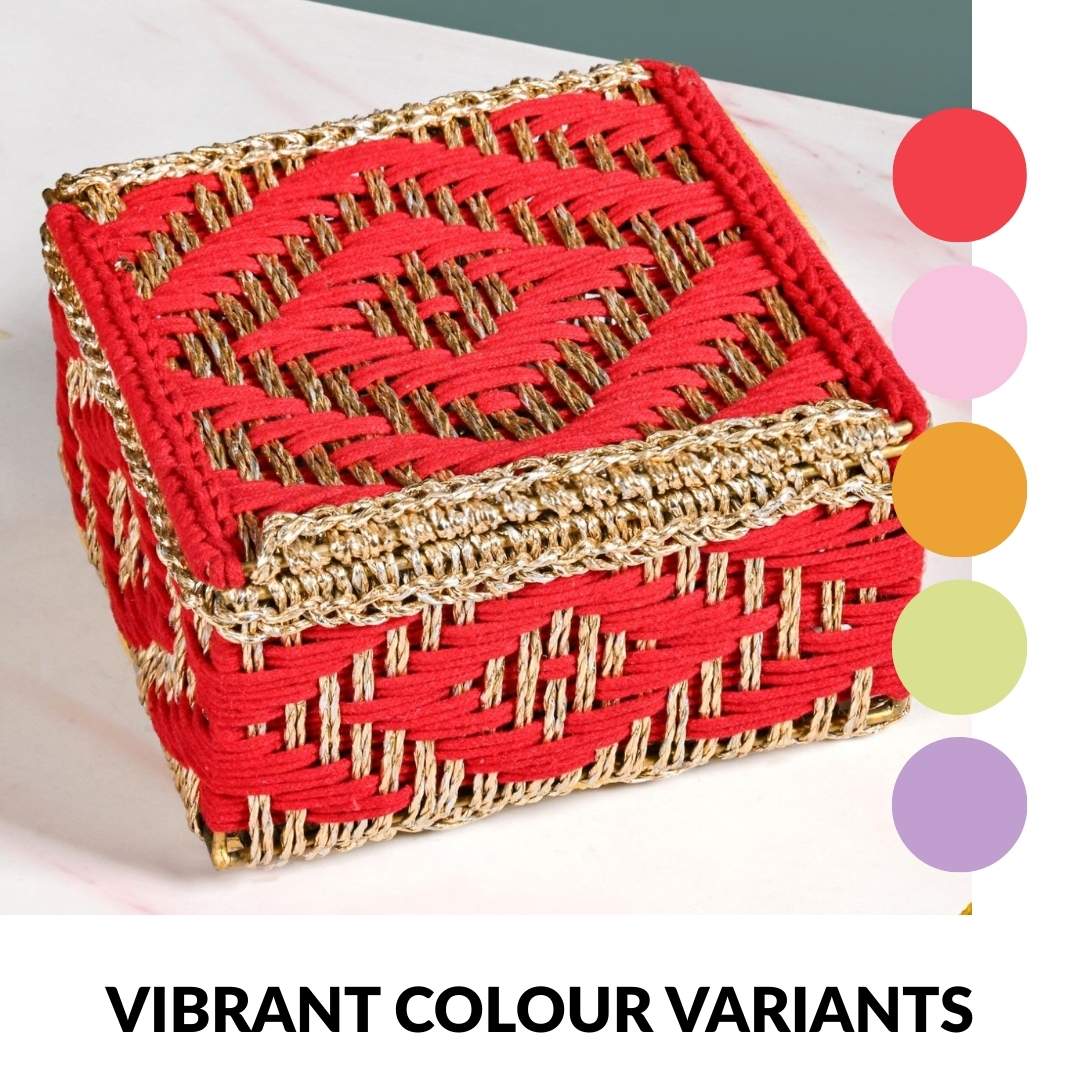 Handcrafted Festive Basket Gold And Red - Image 7