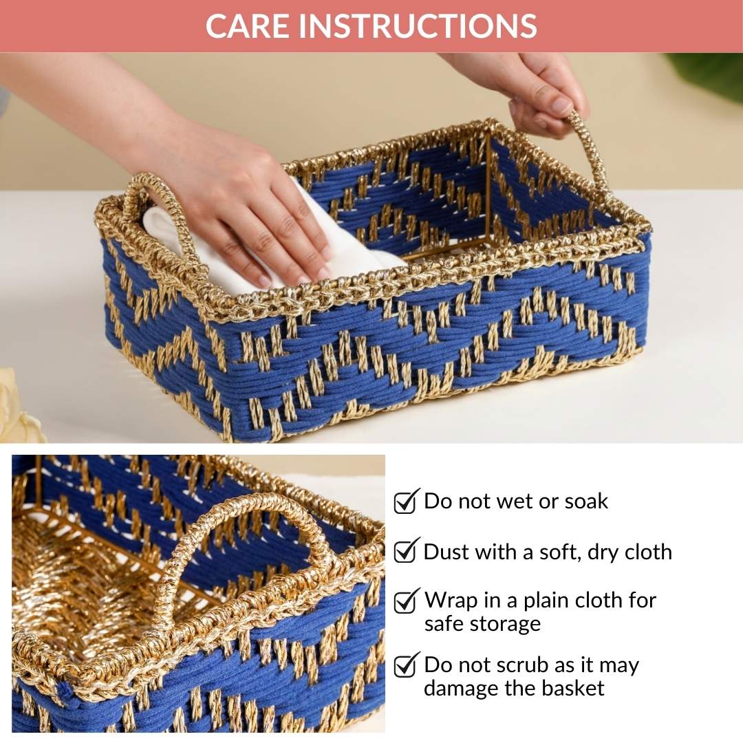 Handwoven Basket Blue - Image 11