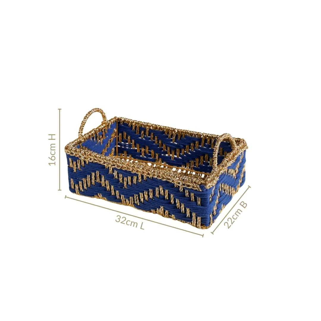 Handwoven Basket Blue - Image 5