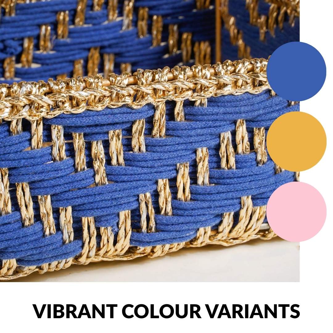 Handwoven Basket Blue - Image 7