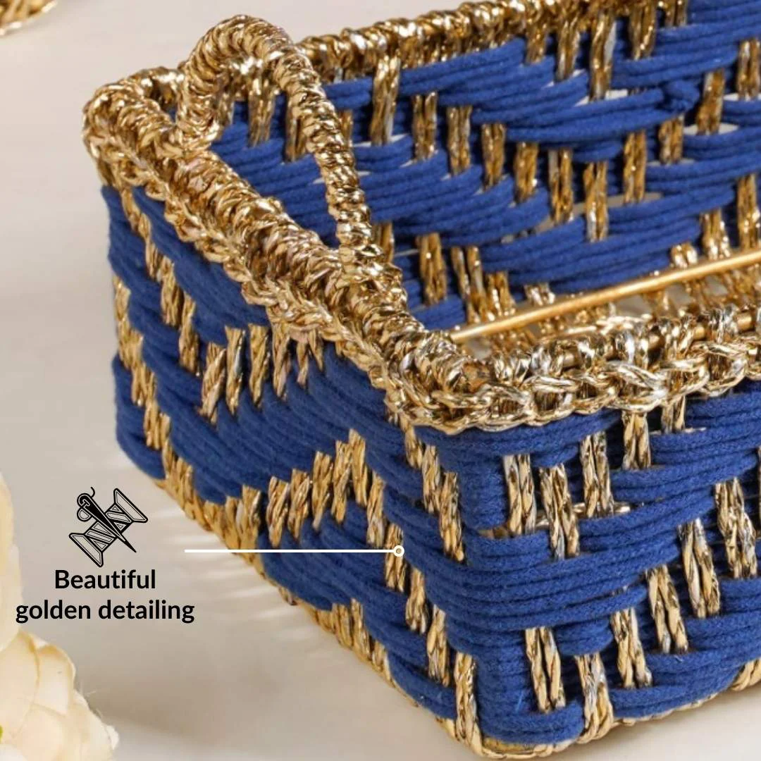 Handwoven Basket Blue - Image 9