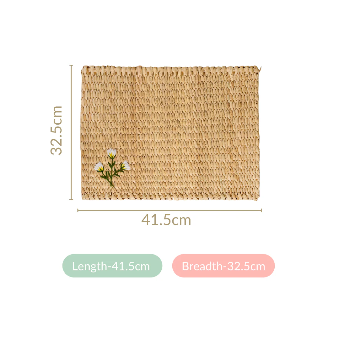 Handwoven Natural Kauna Grass Table Mat Set Of 2 - Image 4