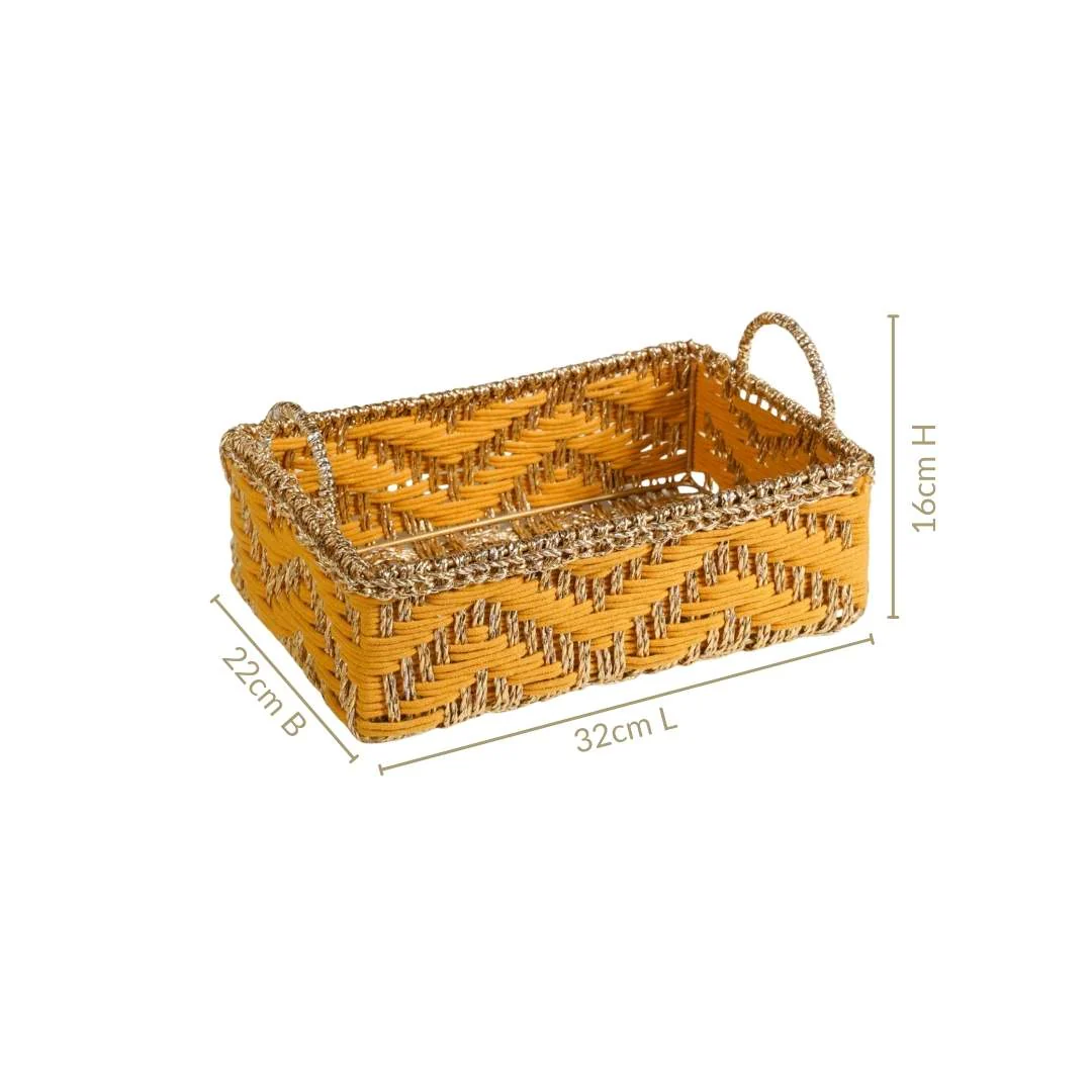 Handwoven Tray Yellow - Image 5