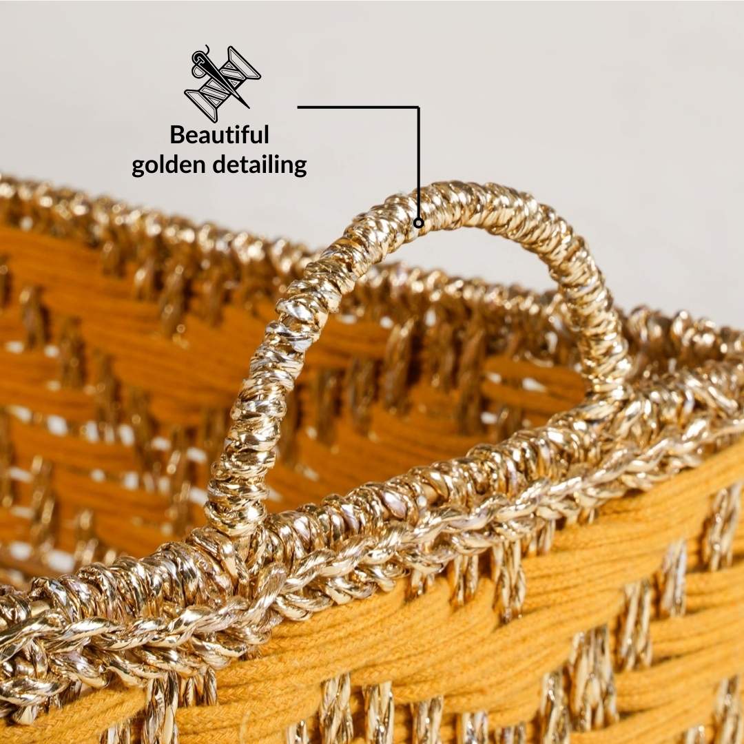 Handwoven Tray Yellow - Image 9