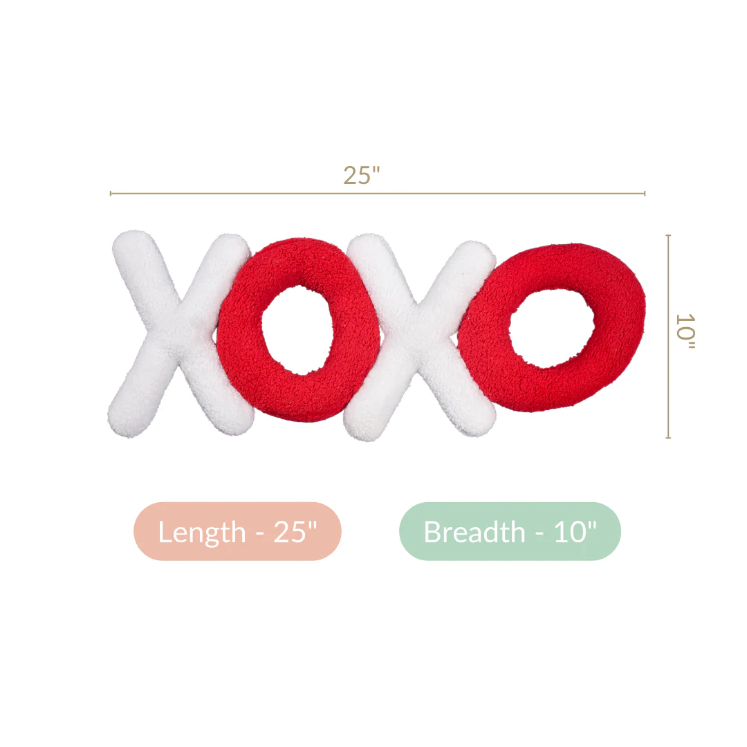 Hugs And Kisses Sherpa Sofa Cushion 25x10 Inch - Image 3